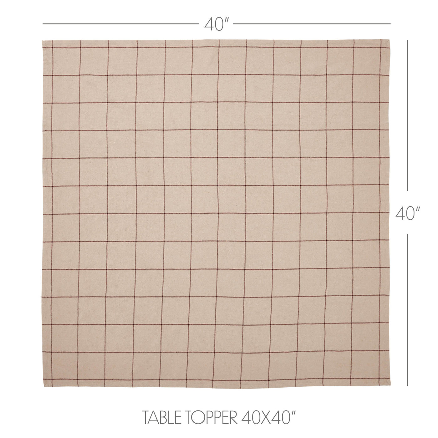 Connell Tan and Burgundy Table Topper 40" Square