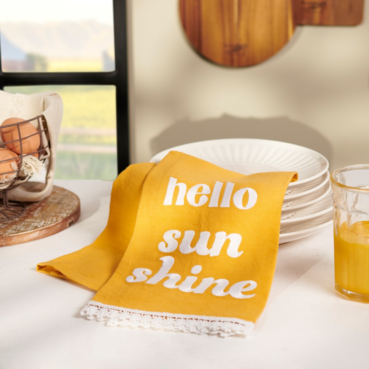 Hello Sunshine Yellow Kitchen Towel