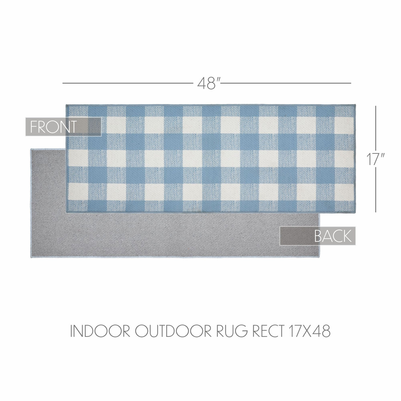 Annie Buffalo Check Blue Indoor/Outdoor Rug Rect 17" x 48"