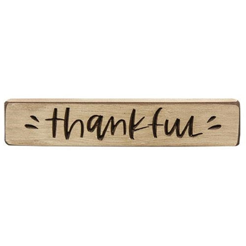 💙 Thankful 9" Engraved Wooden Block