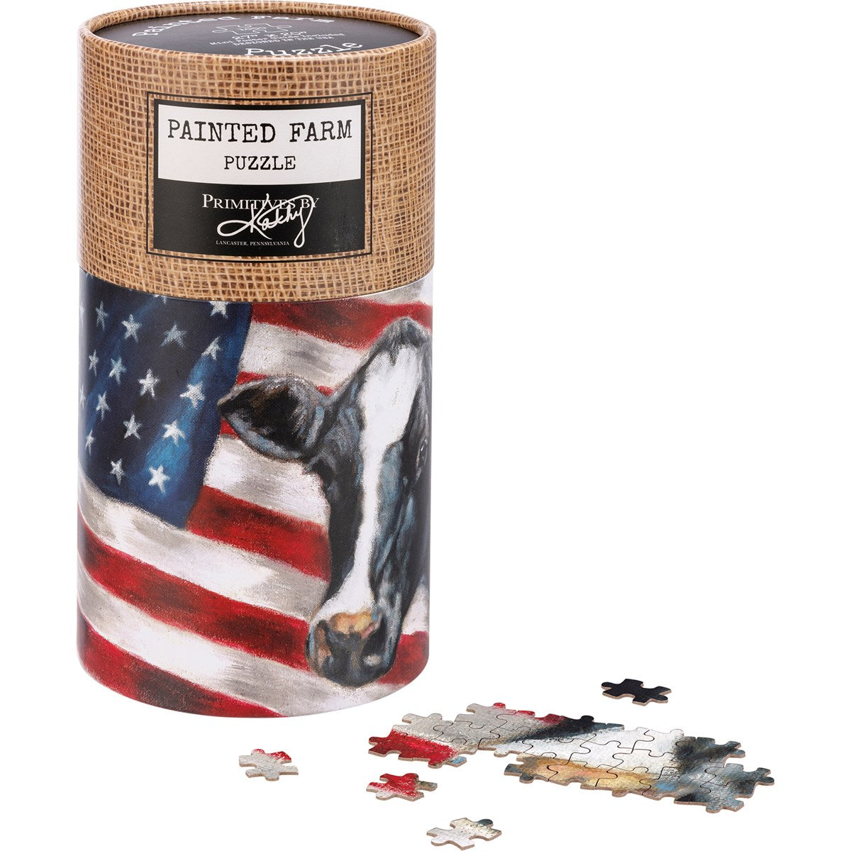 Cow And American Flag 1000 pc Puzzle