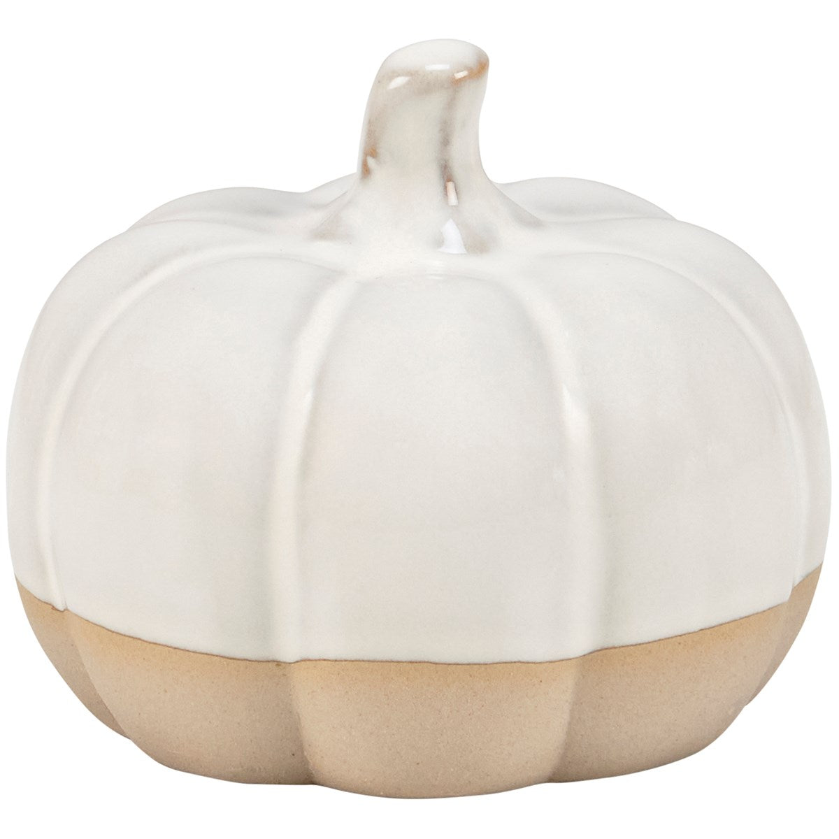 Small Glazed Ceramic Pumpkin 3" H