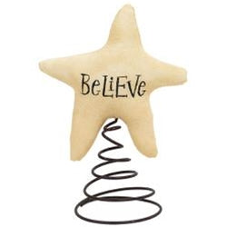 Believe Star Fabric Tree Topper