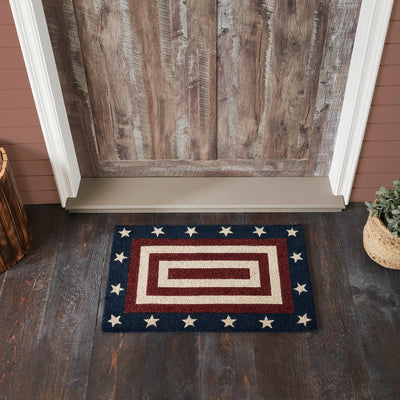 Americana Stars Red Pattered Coir Rug 20" x 30"