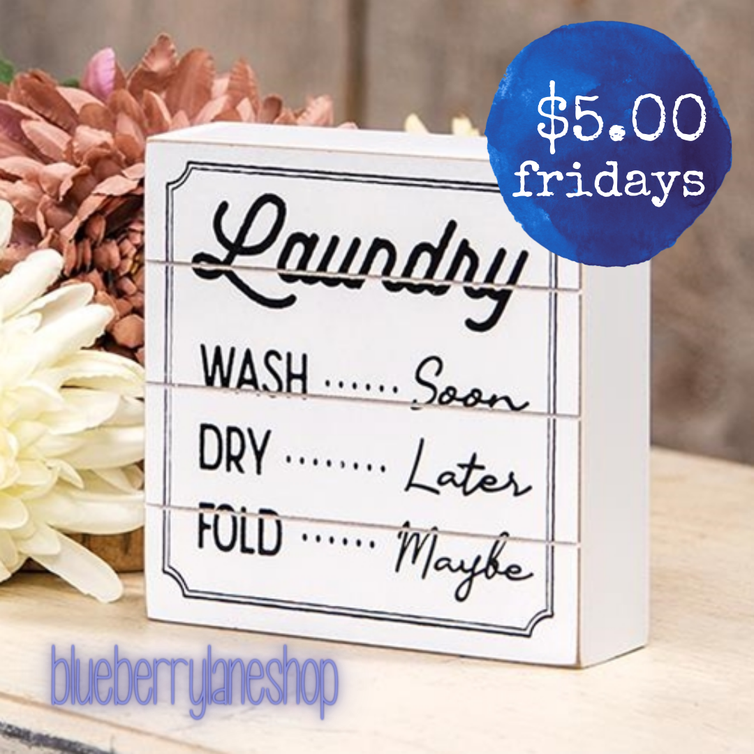 Wash Dry Fold Shiplap 6" Laundry Box Sign