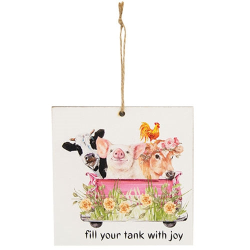 Set of 2 Barnyard Friends Spring Truck Ornaments