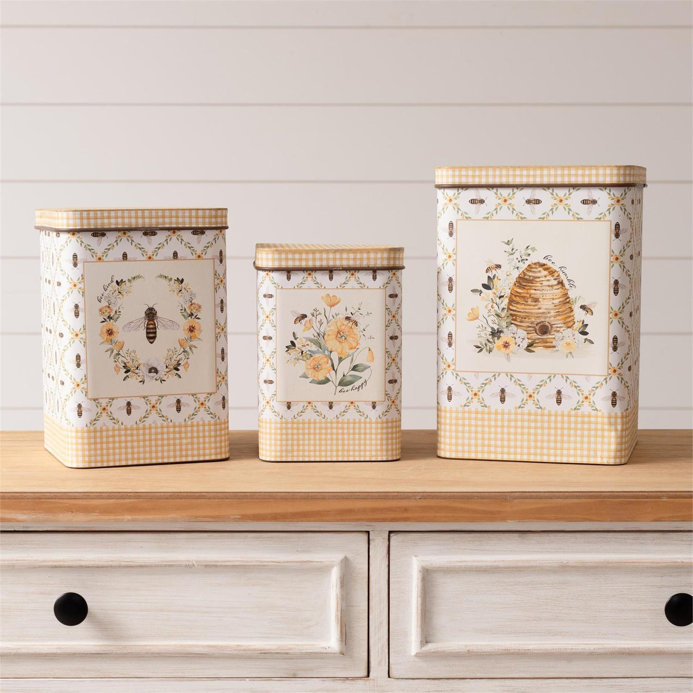 Set of 3 Bee Humble Nesting Tins