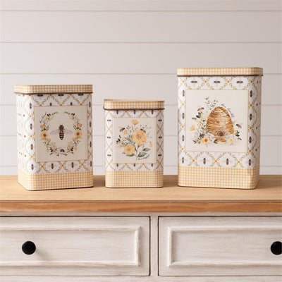 Set of 3 Bee Humble Nesting Tins