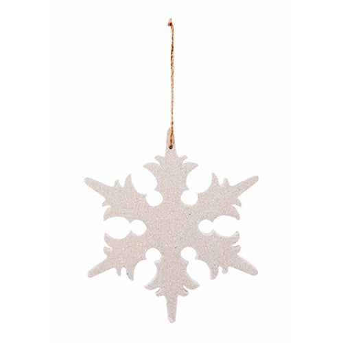 White Glitter Snowflake Ornament 8" diameter