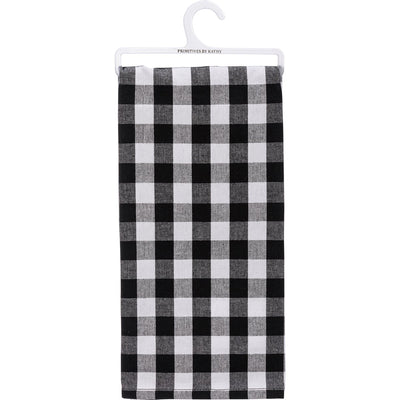 💙 We Believe Black and White Buffalo Check Kitchen Towel