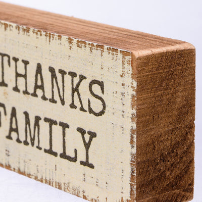 Give Thanks For Family Mini Block Sign