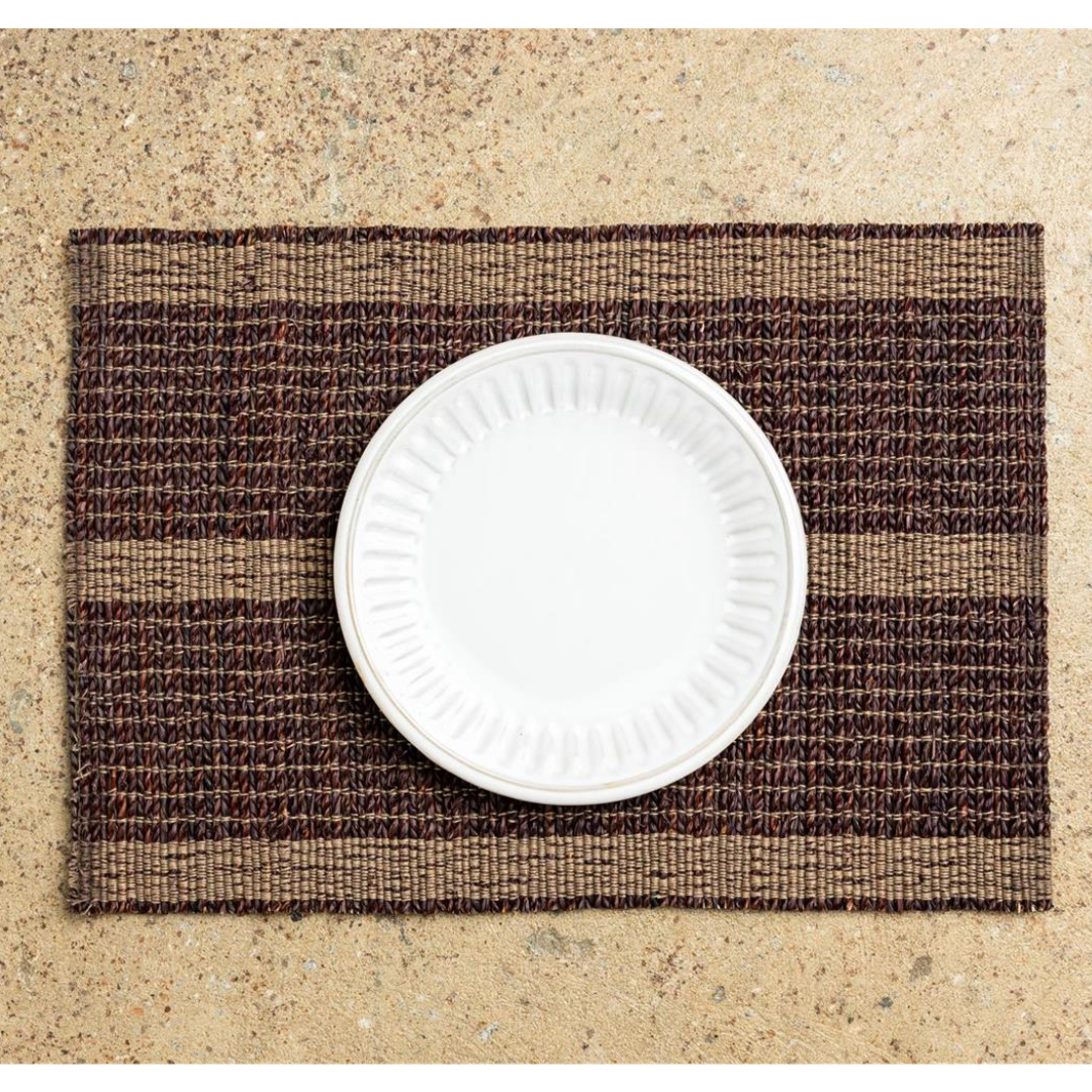 Brown And Tan Woven Seagrass Placemat