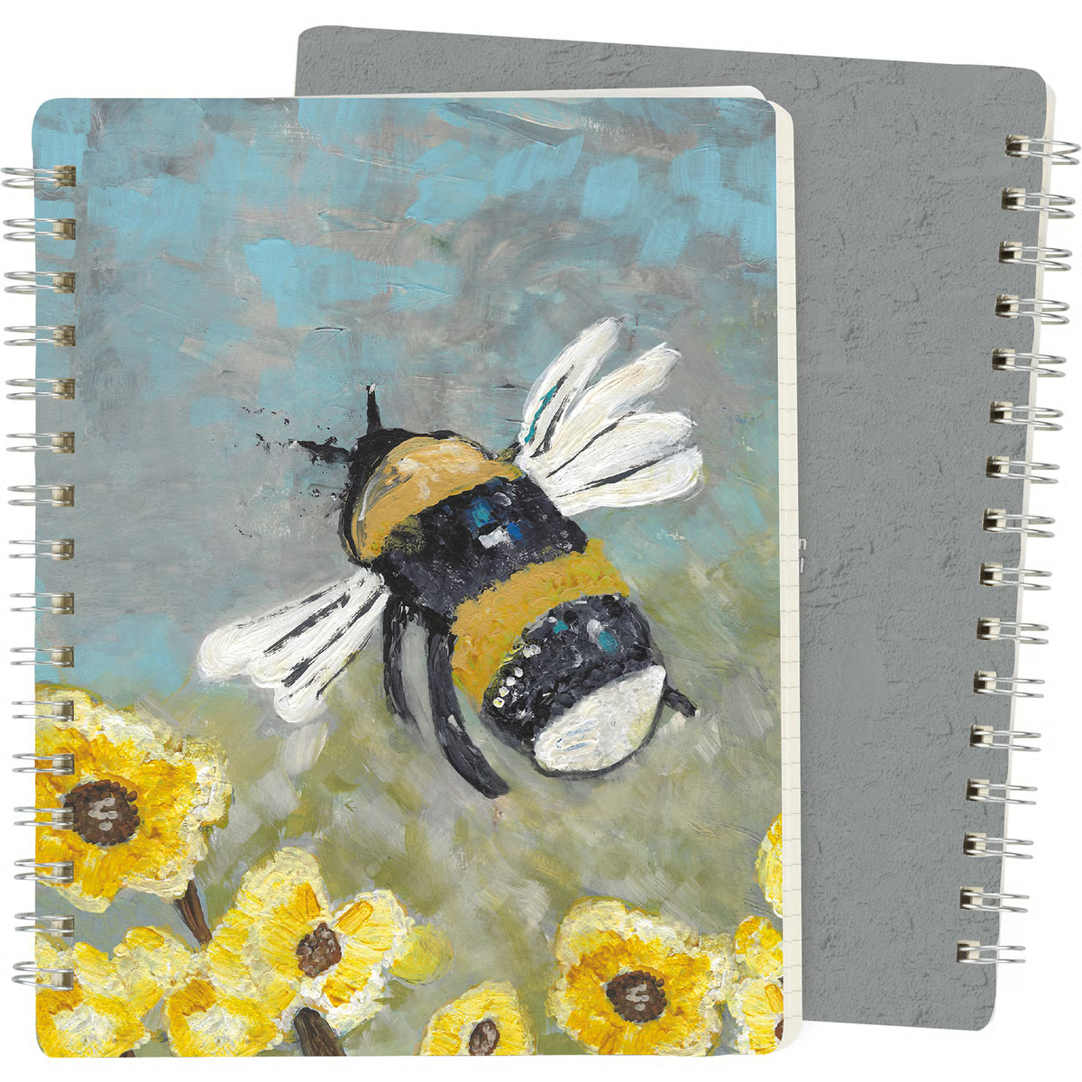 Bumblebee and Flowers Spiral Notebook