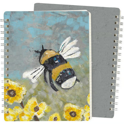 Bumblebee and Flowers Spiral Notebook