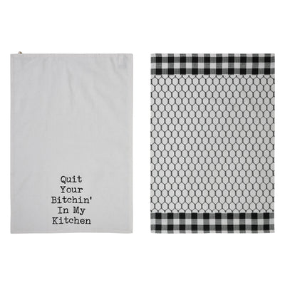 Set of 2 Quit Your Bitchin' In My Kitchen Tea Towels