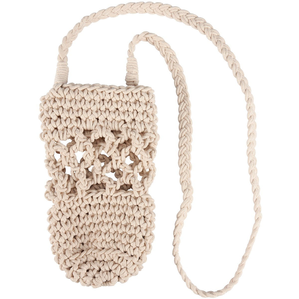 Macrame Crossbody Bottle Holder