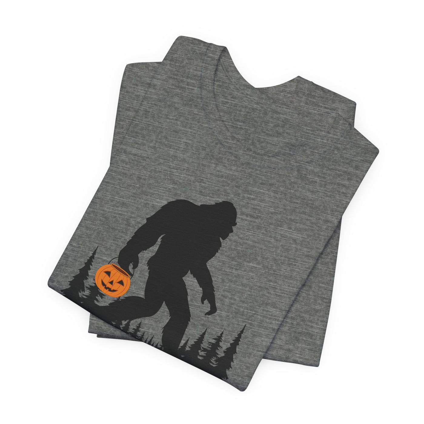 Bigfoot with Halloween Bucket Cozy T-Shirt
