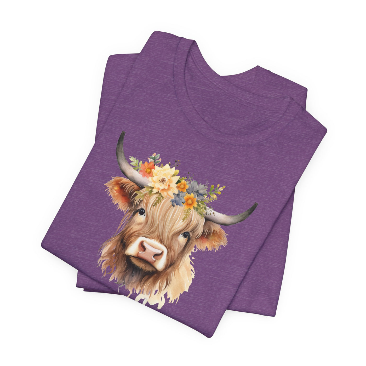 🔥 Floral Highland Cow Cozy T-Shirt