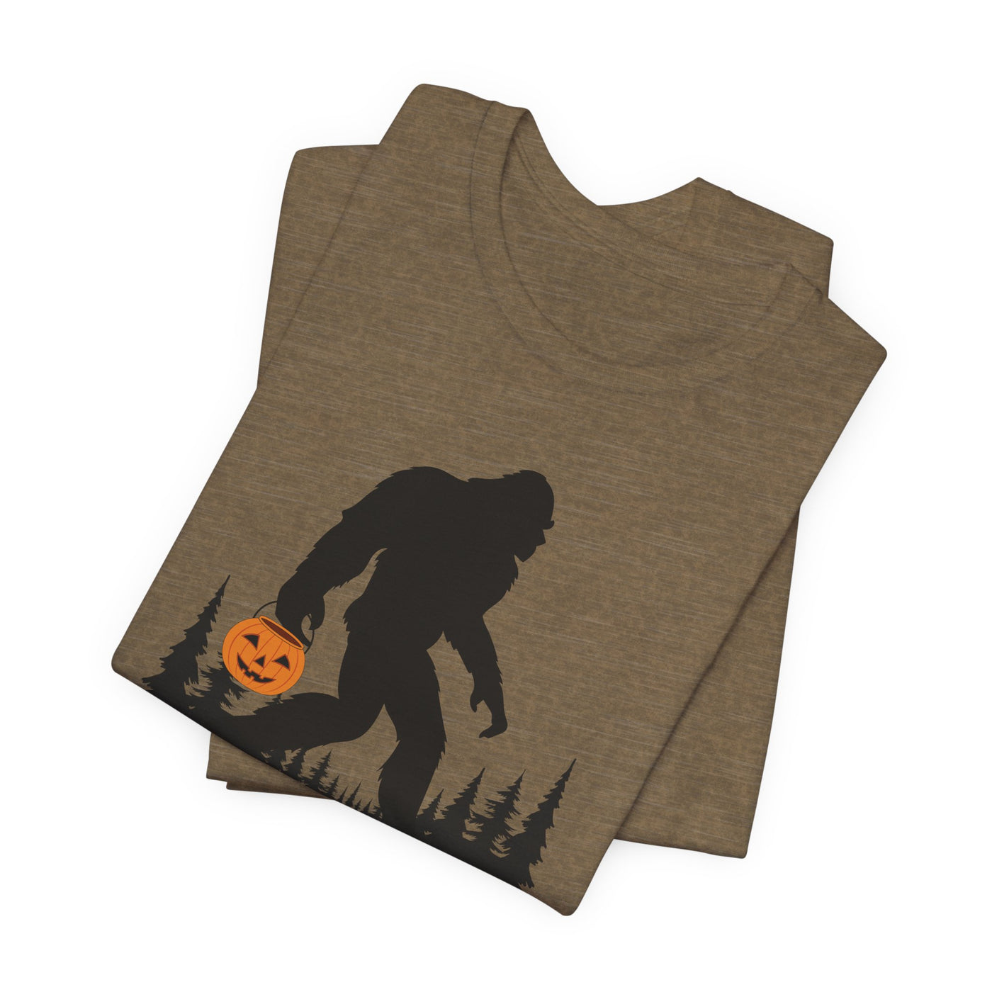 Bigfoot with Halloween Bucket Cozy T-Shirt