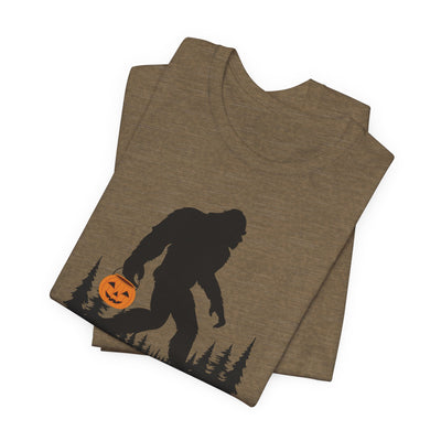 Bigfoot with Halloween Bucket Cozy T-Shirt