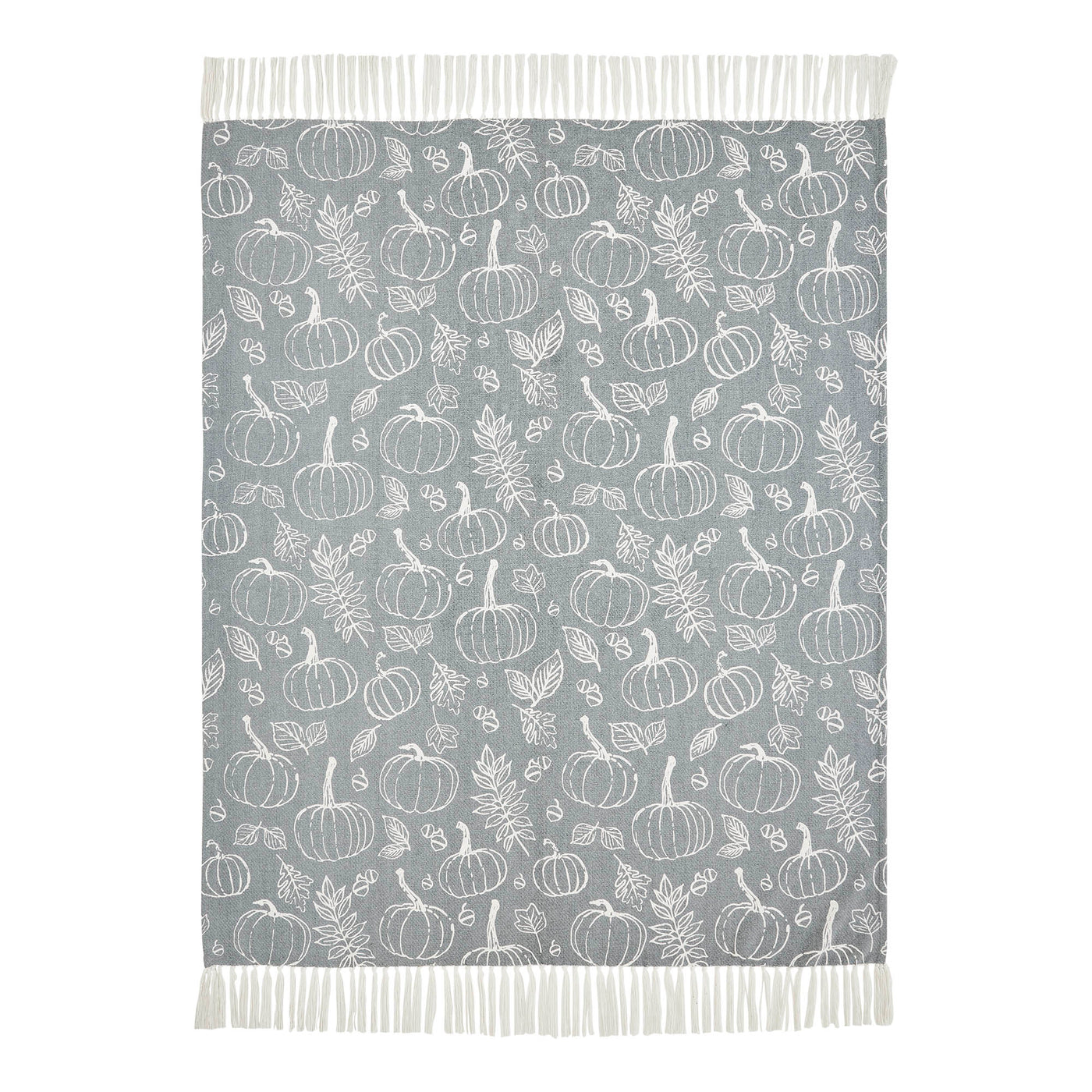 Silhouette Pumpkin Grey Throw 50" x 60"