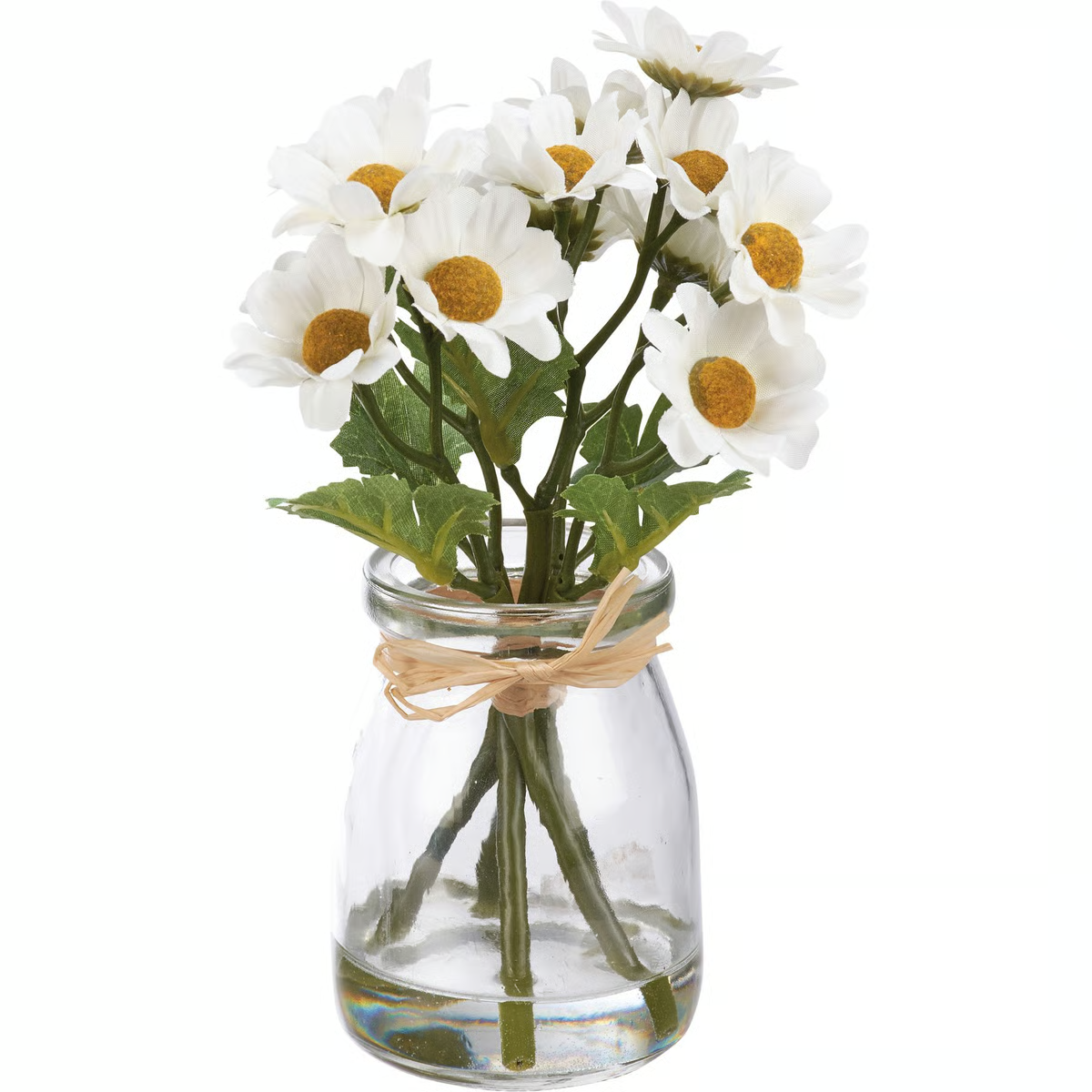 Lil' White Daisies Bouquet In Vase Faux Florals