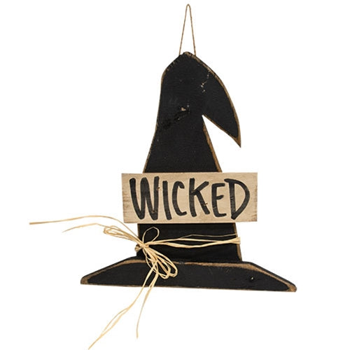 🧙‍♀️ 7 WITCHY DAYS DAY 4 ✨ Rustic Wood Hanging Wicked Witch Hat 14.5"H