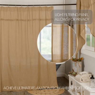 Burlap Natural Shower Curtain 72'' x 72''