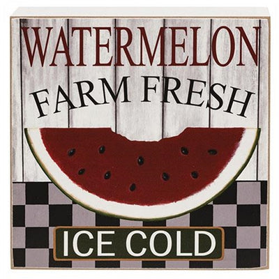 Watermelon Farm Fresh 6" Wooden Box Sign