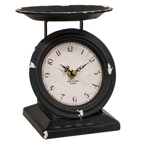Vintage-Style Black Old Town Scale Clock