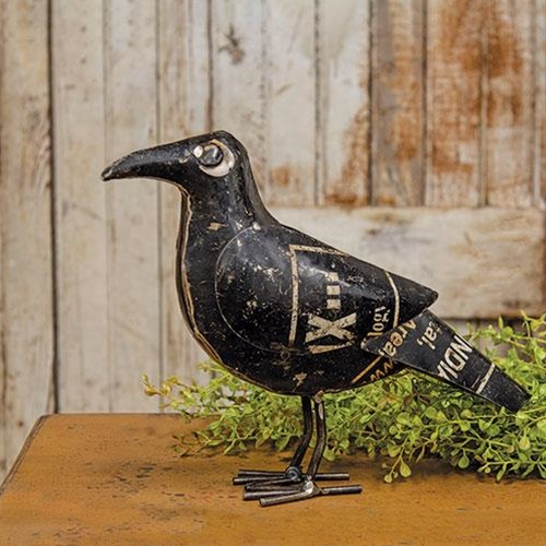 💙 Standing Recycled Metal Crow
