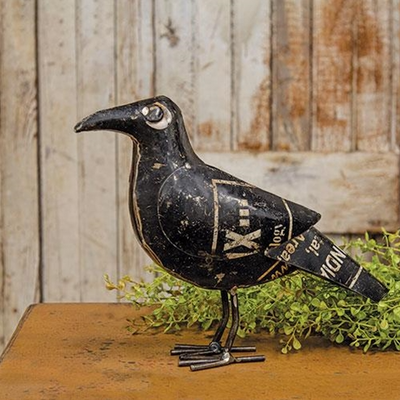 💙 Standing Recycled Metal Crow
