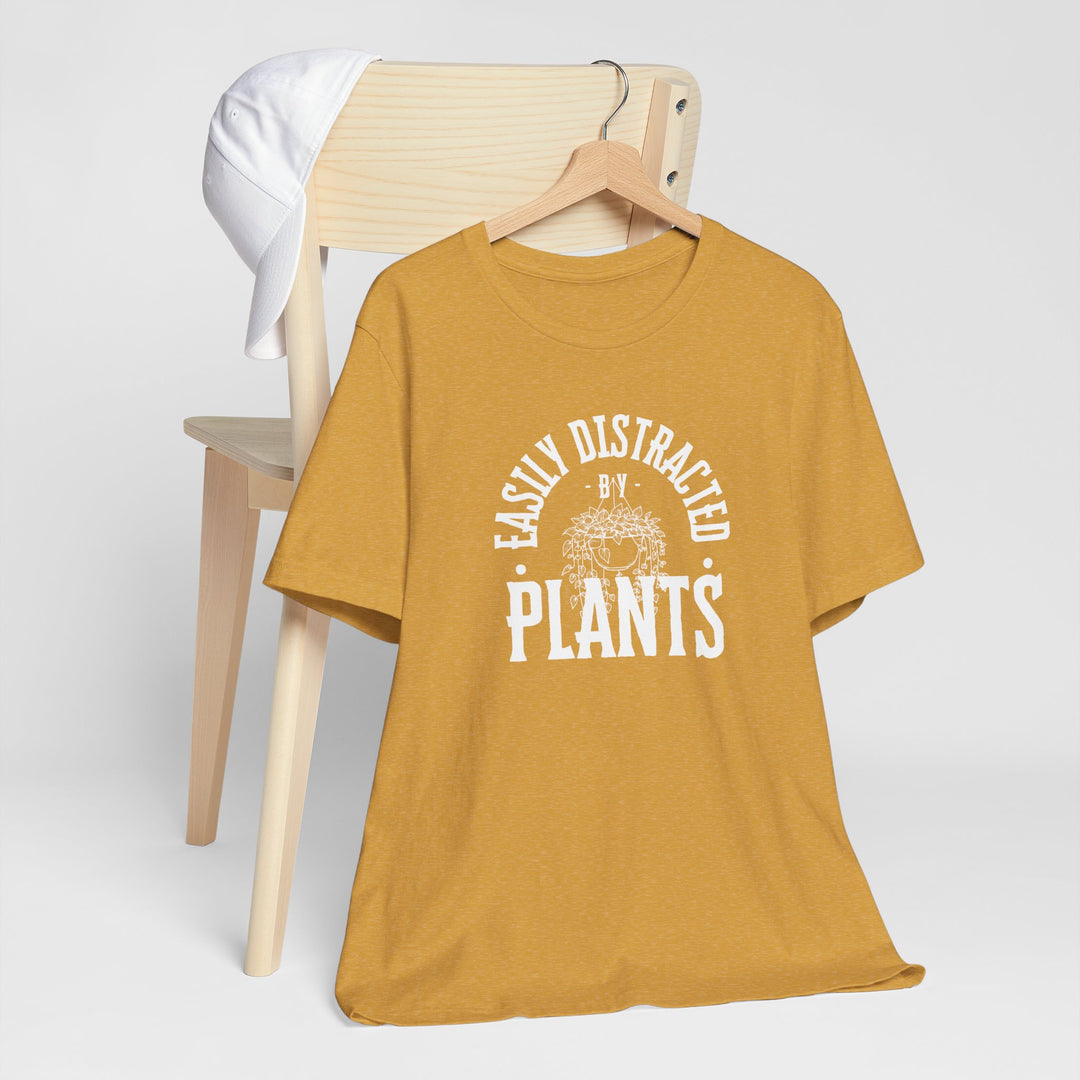 Easily Distracted by Plants Cozy T-Shirt Heather Mustard / 4XL