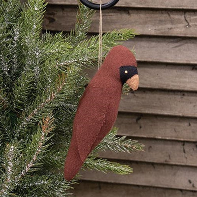 Cardinal Stuffed Primitive Ornament