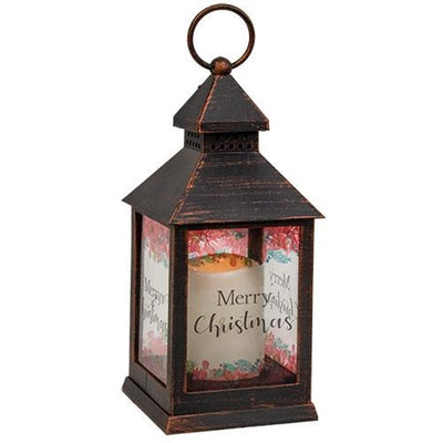 Set of 2 Merry Christmas Lanterns Battery Powered