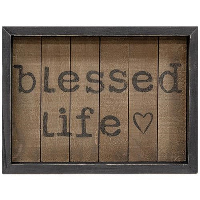 Blessed Life 6" Slat-Style Wooden Sign