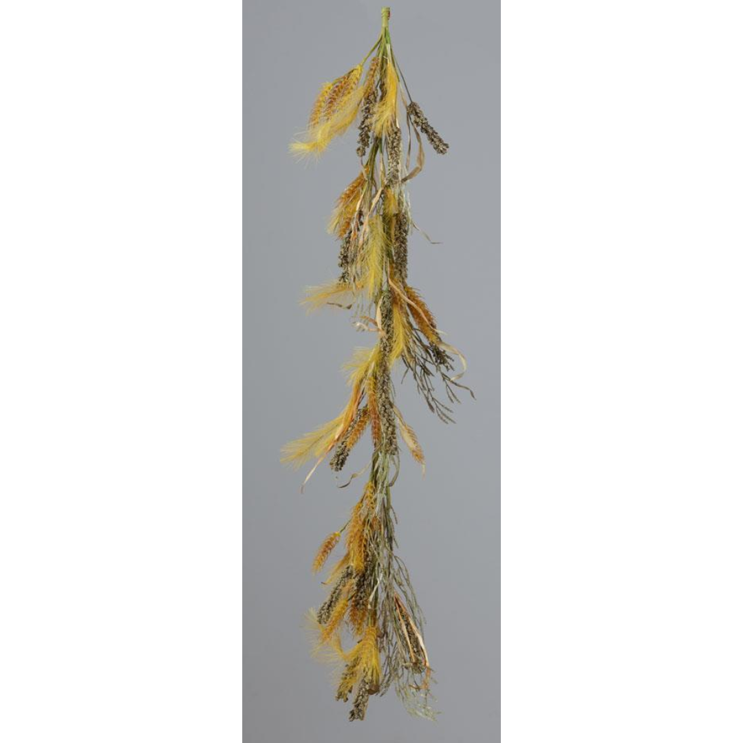 Wheat and Fall Grasses 48" Faux Foliage Garland