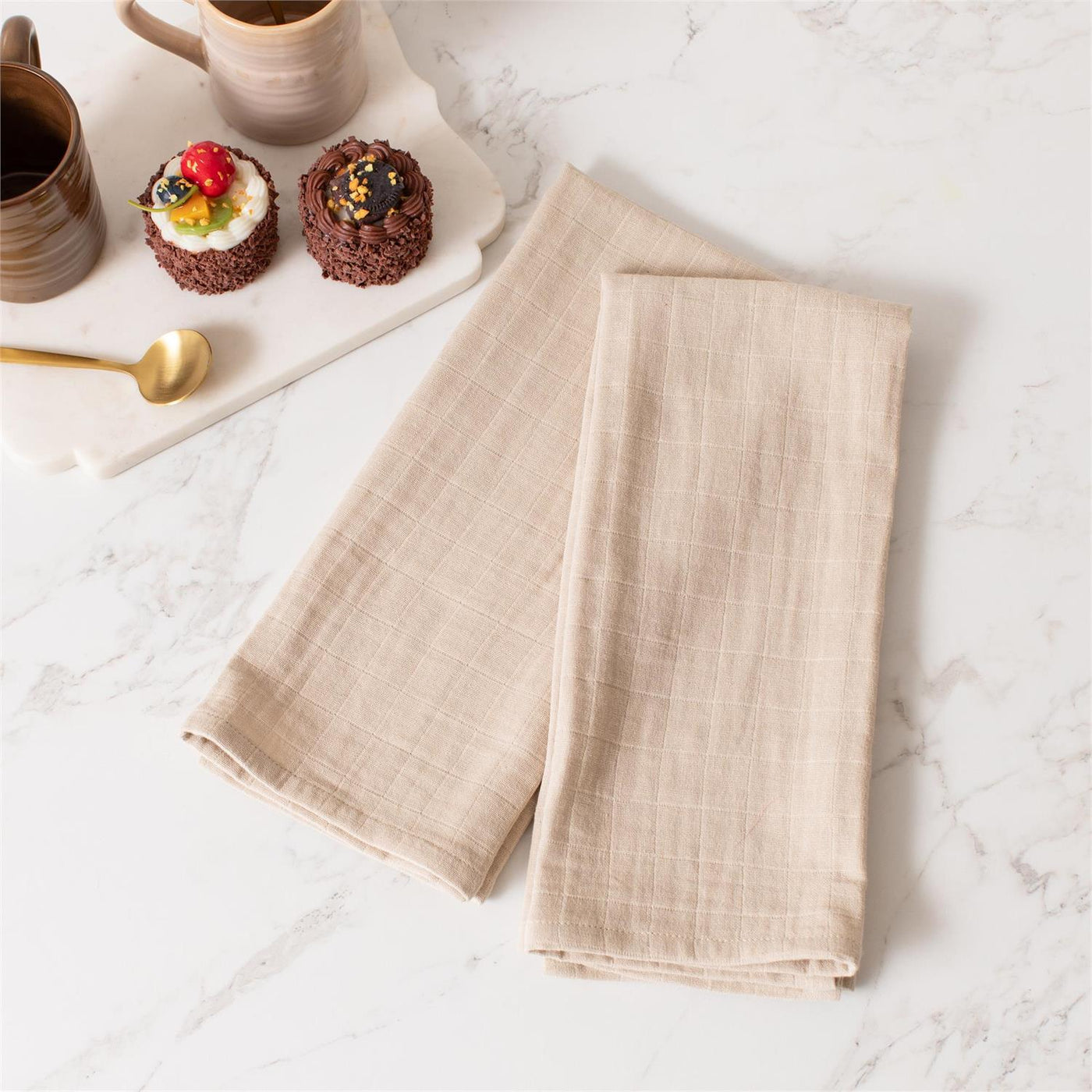 Set of 4 Tan Double Weave Napkins