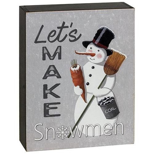 Set of 3 Snowmen Make A Friend Today 10" Box Signs