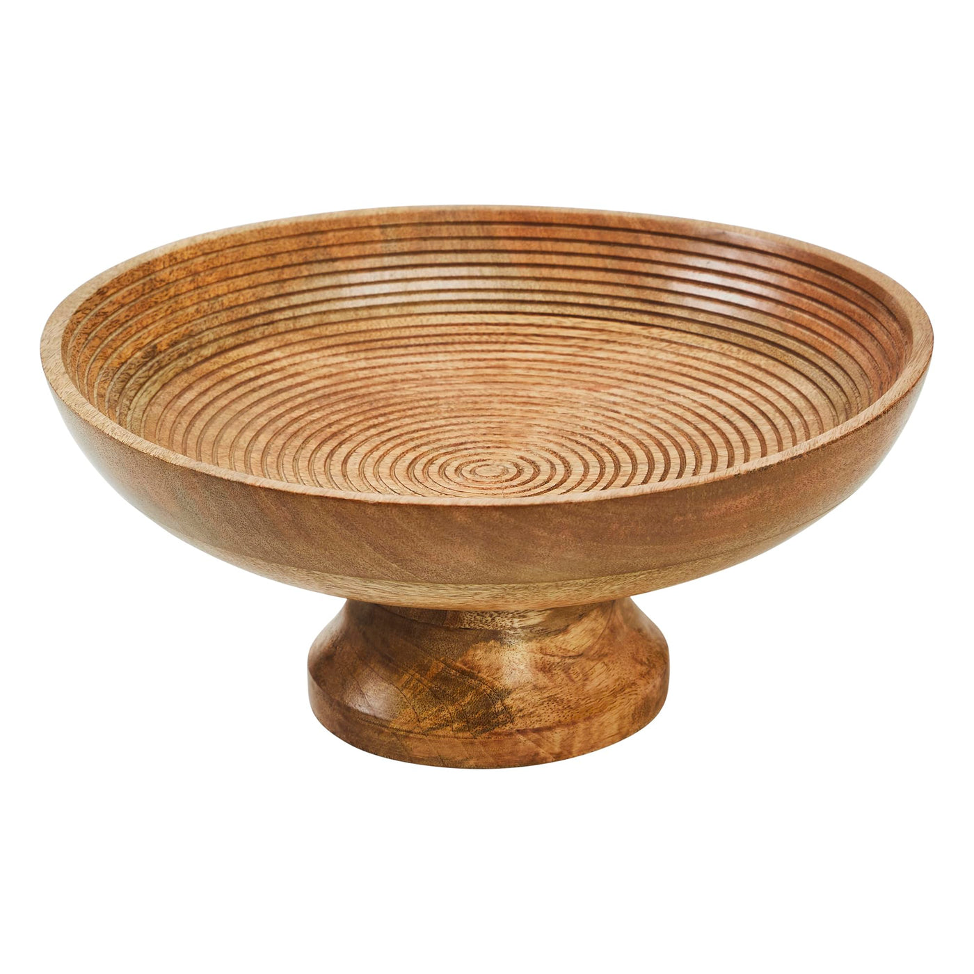 Ribbed Natural Wooden Bowl – Blueberry Lane Shop