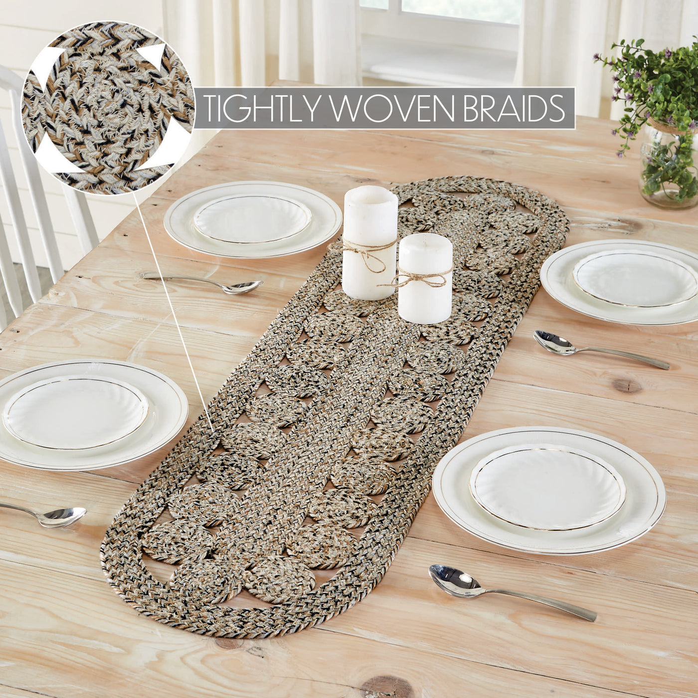 Celeste Blended Pebble Indoor/Outdoor 48" Oval Table Runner