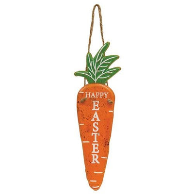 Set of 3 Easter Carrots Hanging Metal Sign 12" H