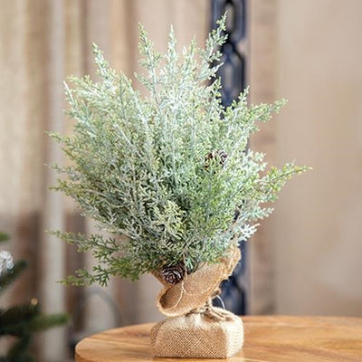 Frosted Woodland Cedar 15" Faux Foliage Tree