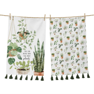 Set of 2 You Can Never Have Too Many Plants Kitchen Towels