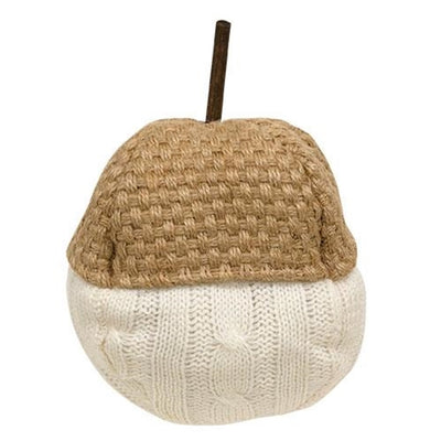 Knit Acorn Tan and White 7" H