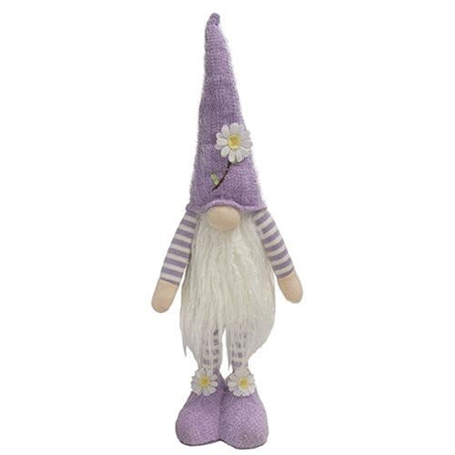 Purple Daisy Standing Gnome Figure 22" H