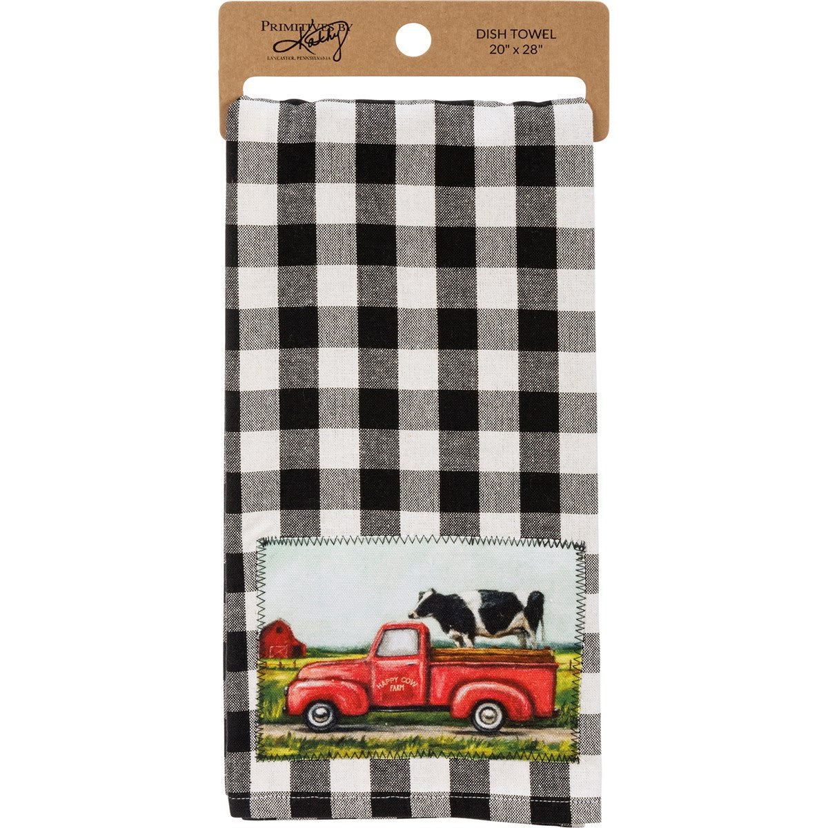 Happy Cow in Farm Truck Kitchen Towel