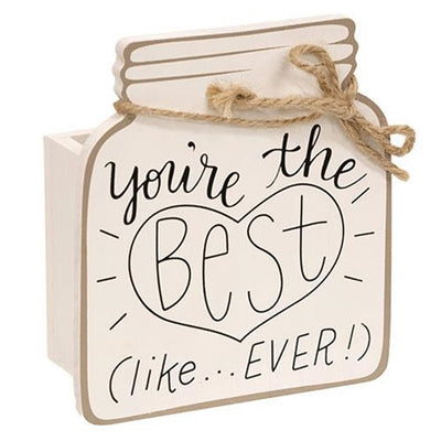 You're the Best Like Ever Wooden Mason Jar Vase