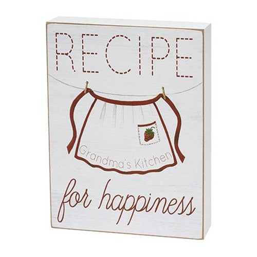 Grandma's Kitchen Recipe for Happiness Box Sign