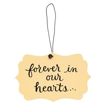 Set of 3 Forvever In Our Hearts Memory Messages Ornaments